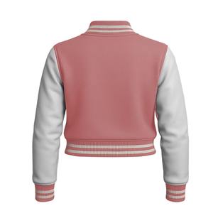 Chaqueta Varsity Corta Moderna Estilo Y2K para Mujer, Chaqueta Letterman con Logotipo Personalizado Disponible - Product Image 2