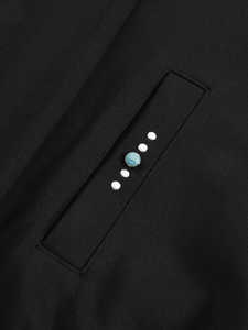 Sudadera con capucha de cremallera completa para hombre, con pedrería brillante y bolsillos con pedrería, estilo urbano, oversize, proveedor OEM - Product Image 2