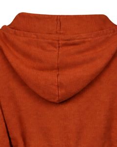Sudadera con capucha corta para mujer, color naranja óxido, con cremallera, corte ajustado, manga larga, de algodón y forro polar, estilo urbano, con logotipo personalizado, fabricante ODM - Product Image 6