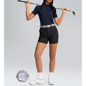 Shorts de golf personnalisables pour femmes, haute qualité, nouveau design, poches latérales, respirant, polyester, coupe ajustée, motif vache/camouflage, cordon de serrage - Product Image 6