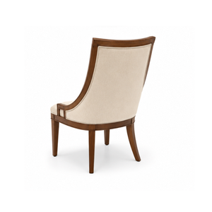 Chaise de salle à manger de luxe en teck massif rembourrée, fauteuil moderne durable avec tissu pour restaurant, hôtel, café, villa, mobilier sur mesure - Product Image 4