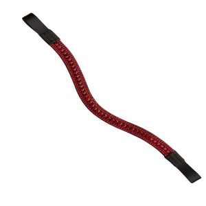 Elegant Personalized <b>Shining</b> Diamond Crystals Rhinestones Bling Wave Shape Padded Leather Horse Brow Band for Bridle G.K. - Product Image 2