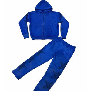 Conjunto de Sudadera con Capucha y Pantalones Deportivos Extra Grandes de Estilo Urbano para Hombre, de Algodón Grueso Premium, Transpirable, 400g, Dos Piezas - Product Image 1