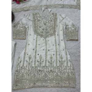 Designer Women's Party Wear <b>Set</b> Top-Plazzo and Dupatta with Embroidery Work - Product Image 3