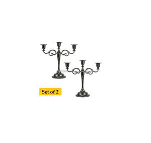Candelabros decorativos de metal de hierro forjado con detalles de cristal ideales para Bodas de lujo y decoración de escenario de recepción - Product Image 3