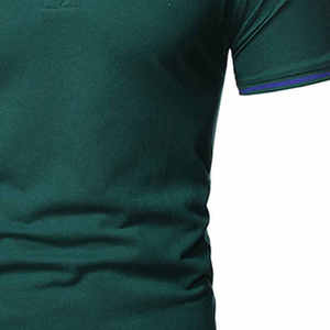 Men's Black Cotton Pique Polo Shirt Short Sleeve Solid Color Casual Button <b>Down</b> Design Breathable Knitted Fabric Regular Fit - Product Image 3