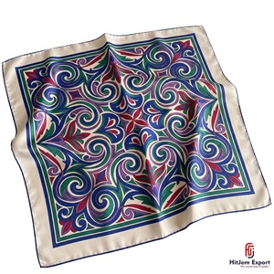 Custom Luxury <b>Silk</b> <b>Scarf</b> Womens Printed <b>Square</b> Headscarf Lightweight OEM ODM Textile Manufacturer Sardinia Custom Fabric Product - Product Image 5