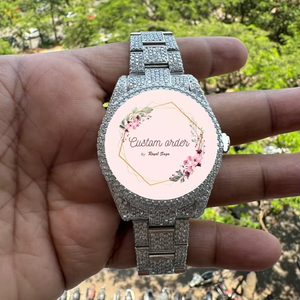 Montre personnalisée Hip Hop entièrement sertie de moissanite pour femme, testée au diamant, montres mécaniques automatiques pour homme - Product Image 1