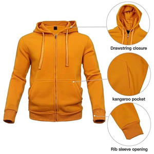 Conjunto de Sudadera con Capucha y Pantalones Deportivos para Hombre, Color Sólido, Felpa Francesa, Estilo Casual Otoñal, Corte Regular, Naranja, Traje Deportivo de Dos Piezas - Product Image 6