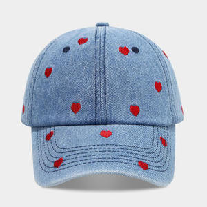 Casquette de baseball unisexe en coton avec broderie à pois rouges, chapeau décontracté pour le printemps et l'été, ajustement réglable - Product Image 6