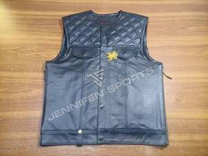 Nuevo Chaleco de Motocicleta de Cuero Genuino, Diseño 2026, Reversible, Personalizado, de Cuero Grueso - Product Image 1