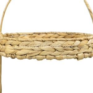 Bandeja de Servicio y Exhibición de Jacinto de Agua de 2 Niveles Tejida a Mano Natural, Hecha por Artesanos de Vietnam - Product Image 4