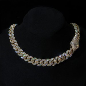 Cadena Cubana de Plata de Ley 925 con Moissanita, Chapada en Oro, Longitud Personalizada, Unisex, Regalo para Bodas y Fiestas - Product Image 3