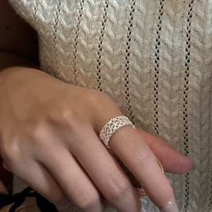 แหวนเงินแท้ S925 สไตล์เกาหลี ดีไซน์เฉพาะตัว ลายลูกไม้ แหวนแฟชั่นเรโทรเรียบง่ายสไตล์เกาหลี - Product Image 3