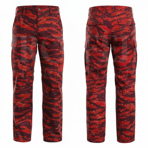 Pantalon camouflage taille haute confortable en mélange de coton grande taille, avec logo personnalisé, pour le travail, respirant et utilitaire - Product Image 3