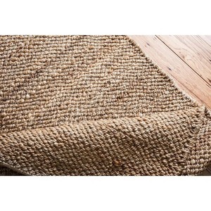 Natural Brown Jute Reversible Braided <b>Rug</b> Handwoven Diamond Pattern Eco-Conscious Thick Flat Pile Modern <b>Rustic</b> Minimalist Home - Product Image 3