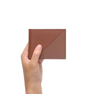 กระเป๋าสตางค์หนังแท้คุณภาพสูงสำหรับผู้ชาย แบบพับสองตอน ป้องกัน RFID  ใช้งานได้หลากหลาย  ปักโลโก้ได้ตามต้องการ ขนาดเล็ก ทนทาน - Product Image 3
