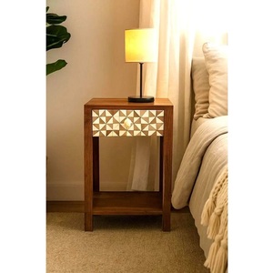 Mesa Auxiliar de Alta Calidad con Incrustaciones de Hueso, Hecha a Mano, con Cajón de Almacenamiento, Disponible al Mejor Precio - Product Image 1