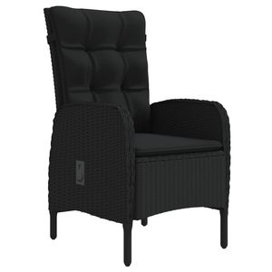 Conjunto de Comedor de Jardín de Ratán PE Negro y Acero con Recubrimiento en Polvo y Vidrio - Product Image 3