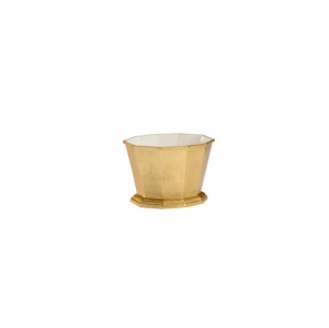 Elegante Cubitera Redonda de Aluminio Dorado con Diseño Floral, Capacidad de 5L, Diseño Glamuroso para Restaurantes y Hostelería - Product Image 1