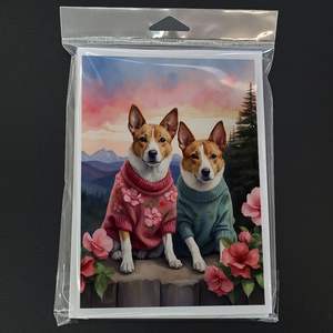 Basenji Two Hearts A7 Tarjetas de felicitación Paquete de 8 tarjetas de notas en blanco caprichosas con sobres Tamaño 5x7 - Product Image 3