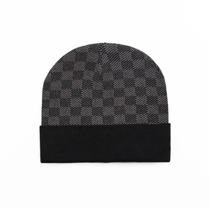 Gorro de Punto Unisex a Cuadros, Modelo 2026, 100% Acrílico, Estilo Casual con Contraste de Color para Adultos, Talla 56-58CM - Product Image 5