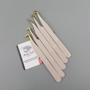 แหนบต่อขนตา Lucky Lash Tools รุ่น LLT-10180 สแตนเลสสตีล ป้องกันไฟฟ้าสถิต ขนาด 10 มม. จับถนัดมือ ปลายทองคำ - Product Image 2