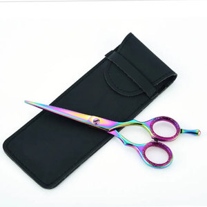 Professional Hairdressing Scissors Stainless Steel Sharp Blade Right Handed <b>Long</b> <b>Handle</b> Blue Plastic <b>Handle</b> for Hair Salon - Product Image 2
