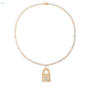 Colgante de candado con diamantes cultivados en laboratorio, totalmente cubierto de diamantes, estilo bling hip hop, estilo rapero - Product Image 3