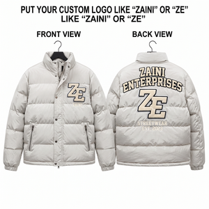Blouson matelassé en polyester 300 GSM de qualité supérieure, blanc, avec empiècements matelassés, col montant, imperméable, coupe-vent, à capuche, chaud, style streetwear, vêtement d'extérieur - Product Image 1