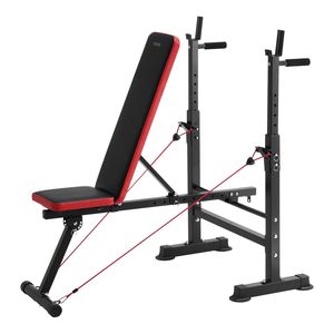 6-in-1 Adjustable Workout <b>Bench</b> Press Exercise Set 600lbs Home Gym Strength Training Quick Fol 6-in-1 Weight <b>Bench</b> - Product Image 1