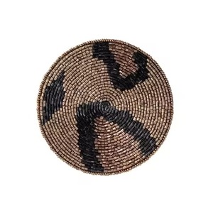 Classic Seed Beads <b>Coaster</b> Handmade Elegant Home Decor Piece Artistic <b>Beaded</b> Embroidery <b>Coaster</b> Colorful Tabletop Styling - Product Image 4