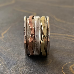Unisex <b>Spinner</b> Wide Band <b>Ring</b> 925 Silver with Plain Design-Trendy Gift Anxiety Relief Jewelry - Product Image 2