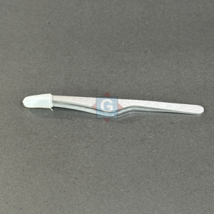 Pince à épiler inclinée en acier inoxydable Gray Rocks, faite à la main, avec poignée confortable, réutilisable - Product Image 5