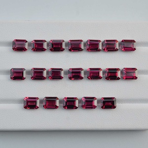 พลอยมาลาวีสีม่วงแดงธรรมชาติขนาด 5 มม. 7 มม. รูปทรงแปดเหลี่ยมเจียระไนแบบมรกต พลอยอัมบาลไลต์จากผู้ผลิตและผู้จัดจำหน่าย - Product Image 1