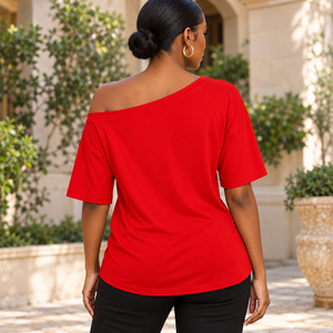 <b>Red</b> Delta/sigma /theta custom Cotton DST1913 Greek off-shoulder <b>T</b>-<b>shirt</b> Sorority Sisterhood off shoulder <b>shirt</b> - Product Image 4