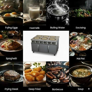 Cocina de <span class=keywords><strong>Inducción</strong></span> Comercial Moderna de la <span class=keywords><strong>Mejor</strong></span> Calidad para Restaurantes, Cocina de <span class=keywords><strong>Inducción</strong></span> de 6 Quemadores, Cocina Eléctrica sin Gas - Product Image 3