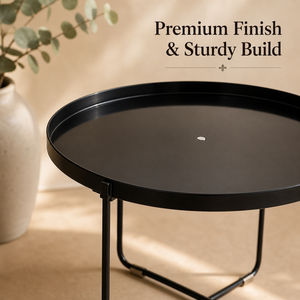 Luxury Movable Eco-Friendly Metal <b>Side</b> <b>Table</b> <b>Tray</b> Top | Waterproof Art Deco Iron Accent <b>Table</b> for Living Room Bedroom Entryway - Product Image 5
