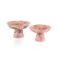 Bol de service décoratif en résine d'ambre fait main, écologique, sans plomb, style américain, avec pied, pour desserts et décorations de table lors de fêtes