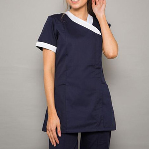 Nueva Túnica de Alta Calidad Unisex para Salón de Belleza, Spa, Peluquería, Limpieza, con 2 Bolsillos Delanteros, para Personal de Hotel, de Algodón y Poliéster - Product Image 3