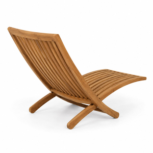 Chaise longue de jardin en teck massif de haute qualité, moderne, résistante aux intempéries, avec inclinaison manuelle, vente en gros - Product Image 3