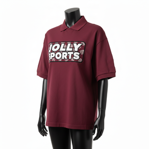 Polo respirant pour femme en piqué épais GSM, toucher coton mélangé, bordeaux, avec logo personnalisé thermocollé, hauts polos pour femme - Product Image 4