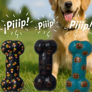 Giocattolo da Masticare per Cani in Gomma Resistente ai Morsi, Design Halloween 16.5x7.5cm, Facile da Pulire, Colori Vivaci per Animali Domestici - Product Image 1