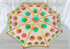 Parapluies de grande taille en polyester pour les cérémonies de Mehndi, mariages, Haldi, décoration de la cérémonie des mariés et des invités - Product Image 4