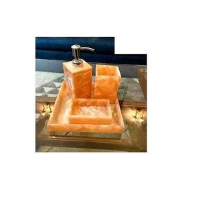 Golden Foil Resin <b>Bathroom</b> <b>Accessories</b> <b>Set</b> For Homes Hotels Custom Luxury <b>Bathroom</b> Organizer Countertop Vanity Decor Wholesale - Product Image 5