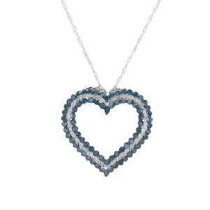 Collier pendentif cœur en argent sterling pour femme JEWELSPAARK avec diamant naturel blanc rond de 1,35 ct et chaîne à maillons - Style tendance - Product Image 1