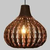 Lampe suspendue en rotin tressé, style rustique, pour salon, cuisine, bureau, couloir, bistrot - Product Image 2