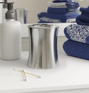 Wholesale Stainless Steel Curved Round Minimalist Multi Slot <b>Toothbrush</b> <b>Holder</b> Stand Modern Bathroom Vanity Accessory Storage - Product Image 2