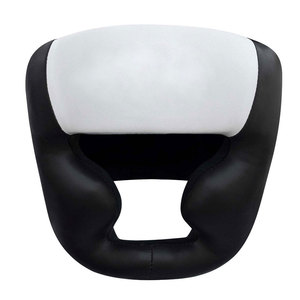 Protège-tête de boxe en cuir PU noir et blanc, équipement de protection pour adultes, unisexe, utilisation universelle - Product Image 1