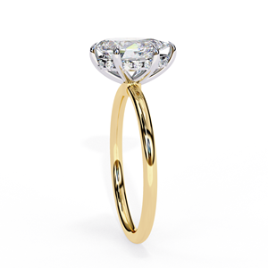 Anillo de Diamante Cultivado en Laboratorio, Corte Ovalado, Oro 10K, Bañado en Rodio, Certificado IGI, Anillo Moderno para Compromiso Nupcial - Product Image 4